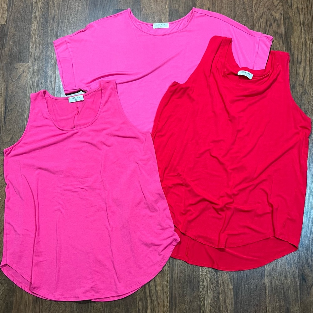 1x pink red top bundle Zenana